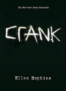 Crank by Ellen Hopkins book cover. Plain black with white lettering.
